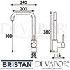 Bristan Lemon Easyfit Sink Mixer Tap Dimensions